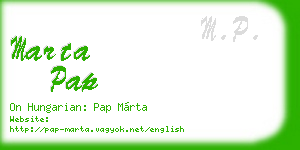 marta pap business card