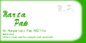 marta pap business card